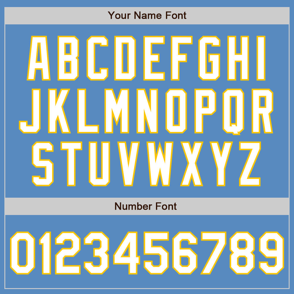 Custom Powder Blue White-Yellow Two-Button Unisex Softball Jersey Limited