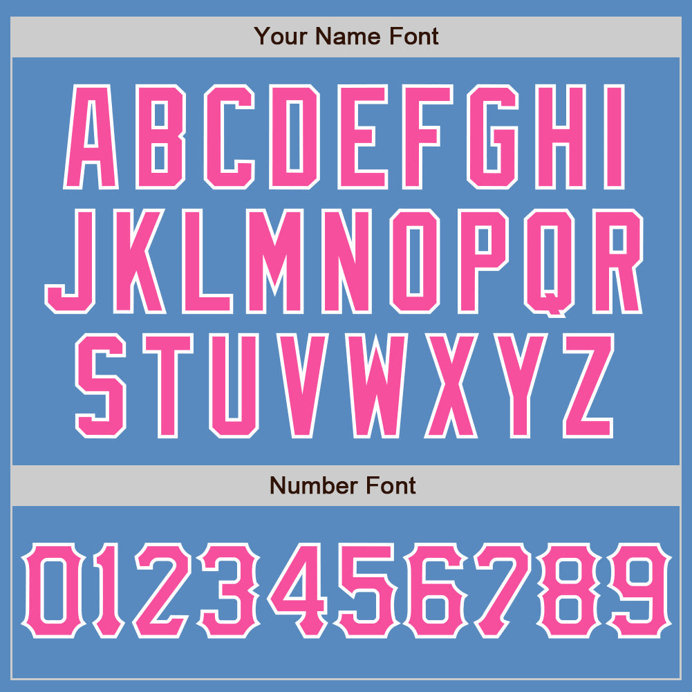 Custom Powder Blue Pink-White Two-Button Unisex Softball Jersey Limited