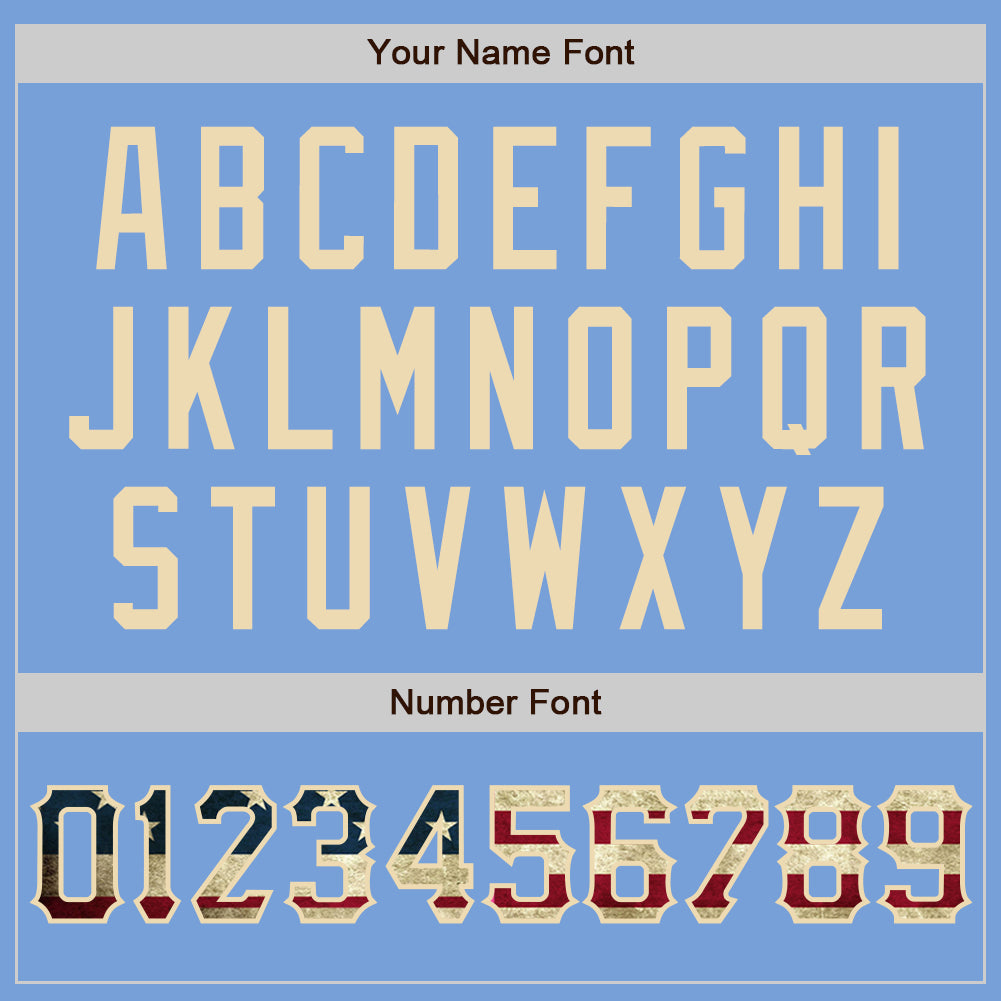 Custom Light Blue Vintage USA Flag-City Cream Two-Button Unisex Softball Jersey Limited