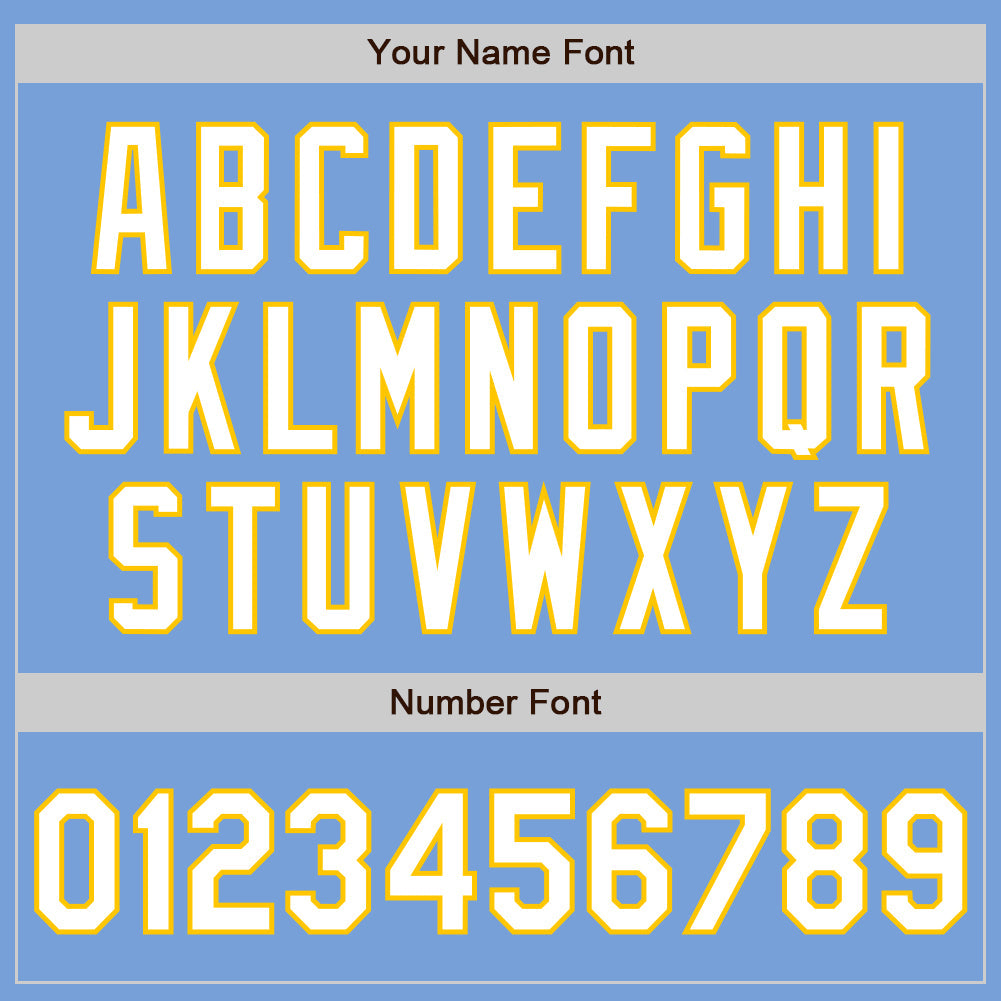 Custom Light Blue White-Yellow Two-Button Unisex Softball Jersey Limited