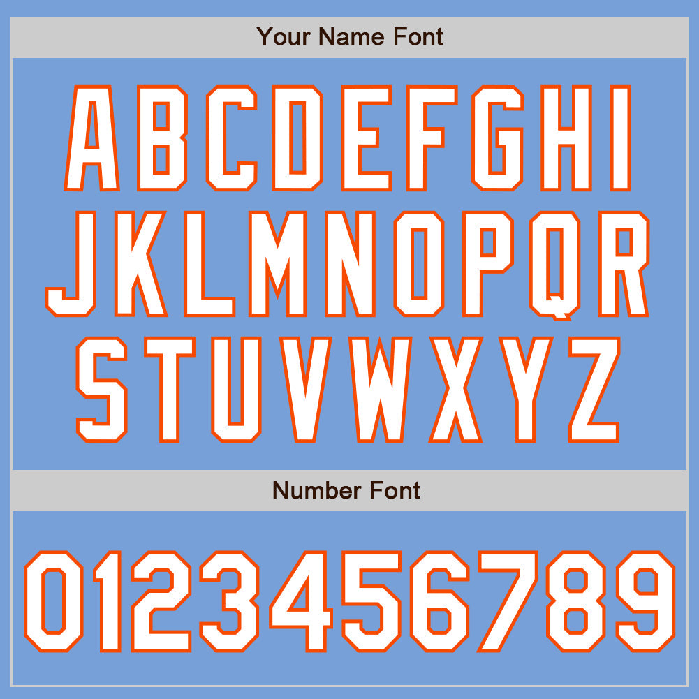 Custom Light Blue White-Orange Two-Button Unisex Softball Jersey Limited