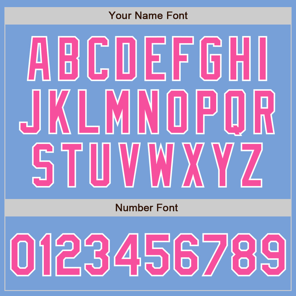 Custom Light Blue Pink-White Two-Button Unisex Softball Jersey Limited