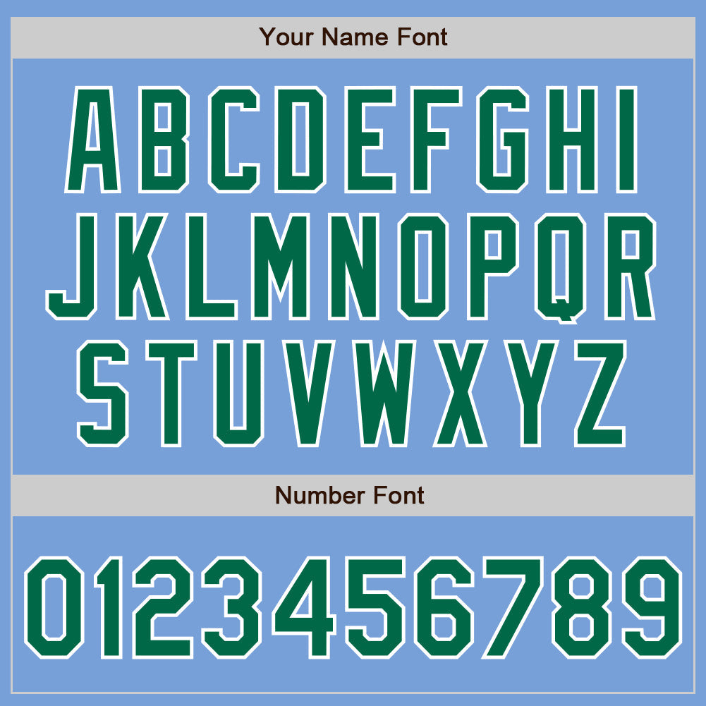 Custom Light Blue Kelly Green-White Two-Button Unisex Softball Jersey Limited