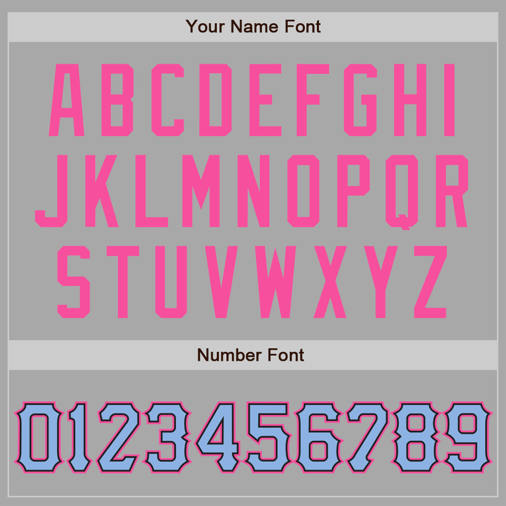 Custom Gray Light Blue Black-Pink Two-Button Unisex Softball Jersey Limited