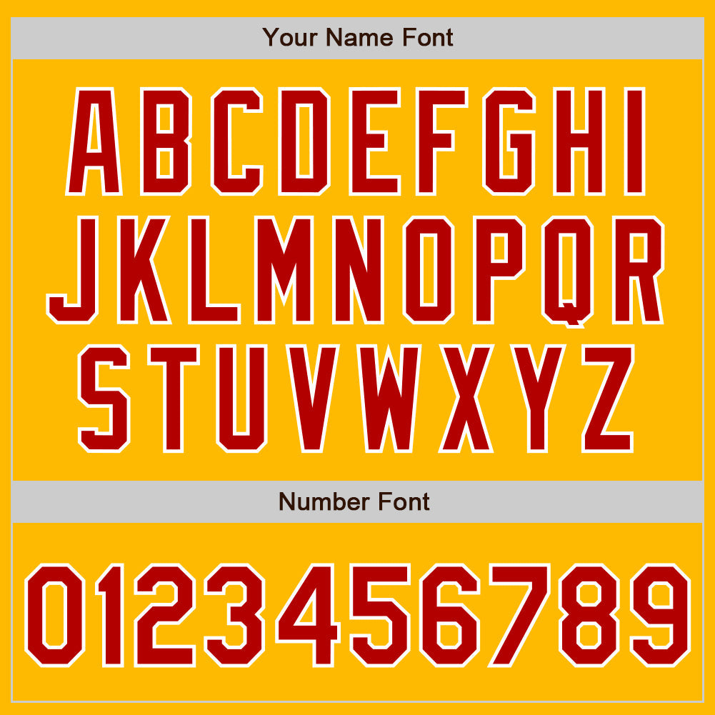 Custom Gold Red-White Two-Button Unisex Softball Jersey Limited