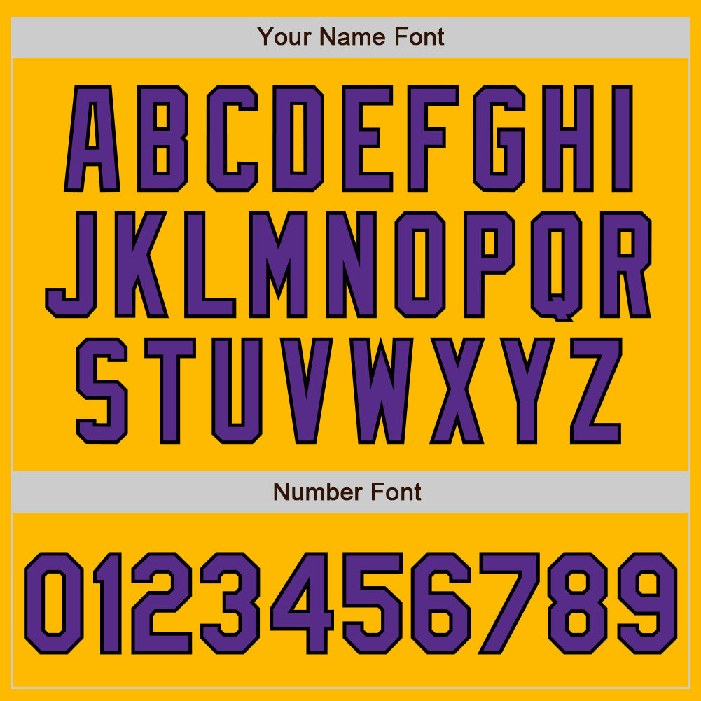 Custom Gold Purple-Black Two-Button Unisex Softball Jersey Limited