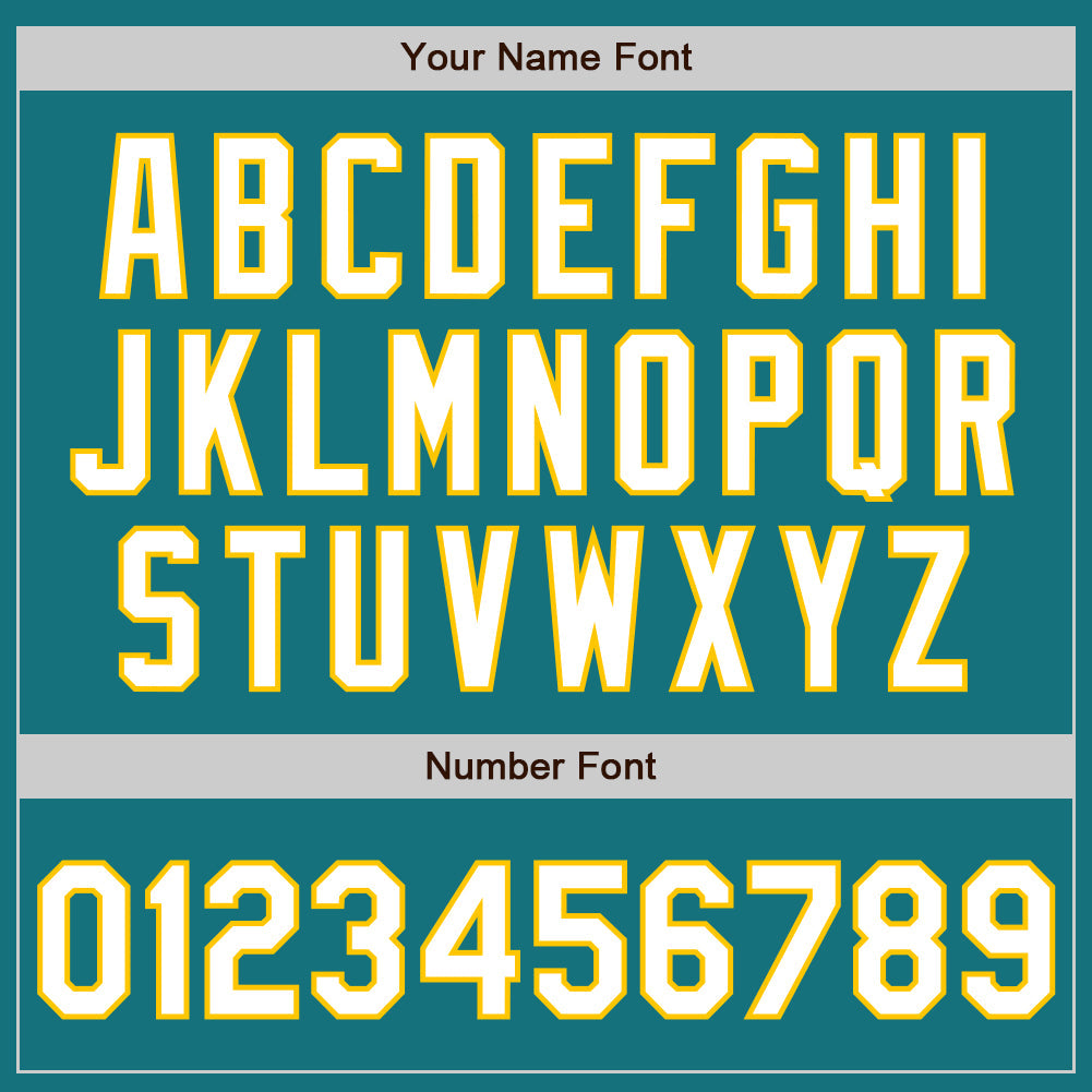 Custom Teal White-Yellow Two-Button Unisex Softball Jersey Limited