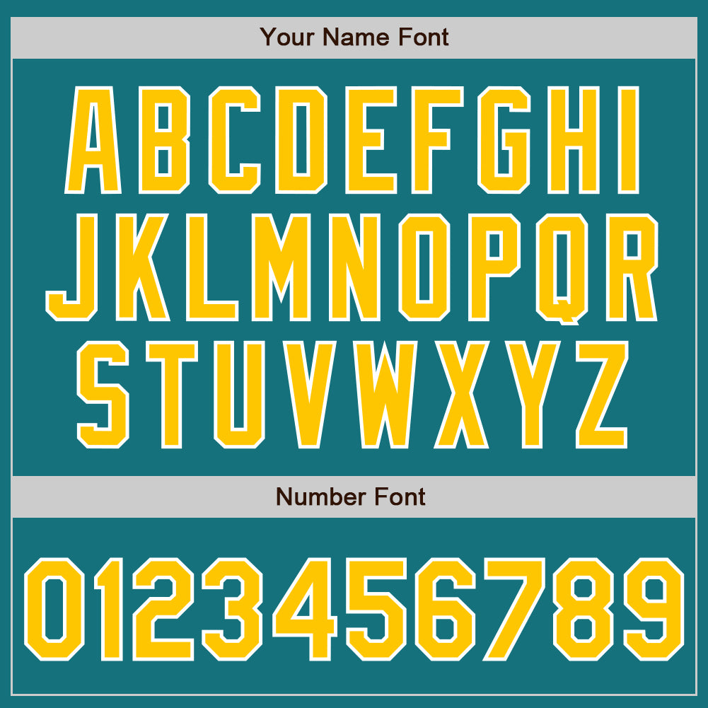 Custom Teal Yellow-White Two-Button Unisex Softball Jersey Limited