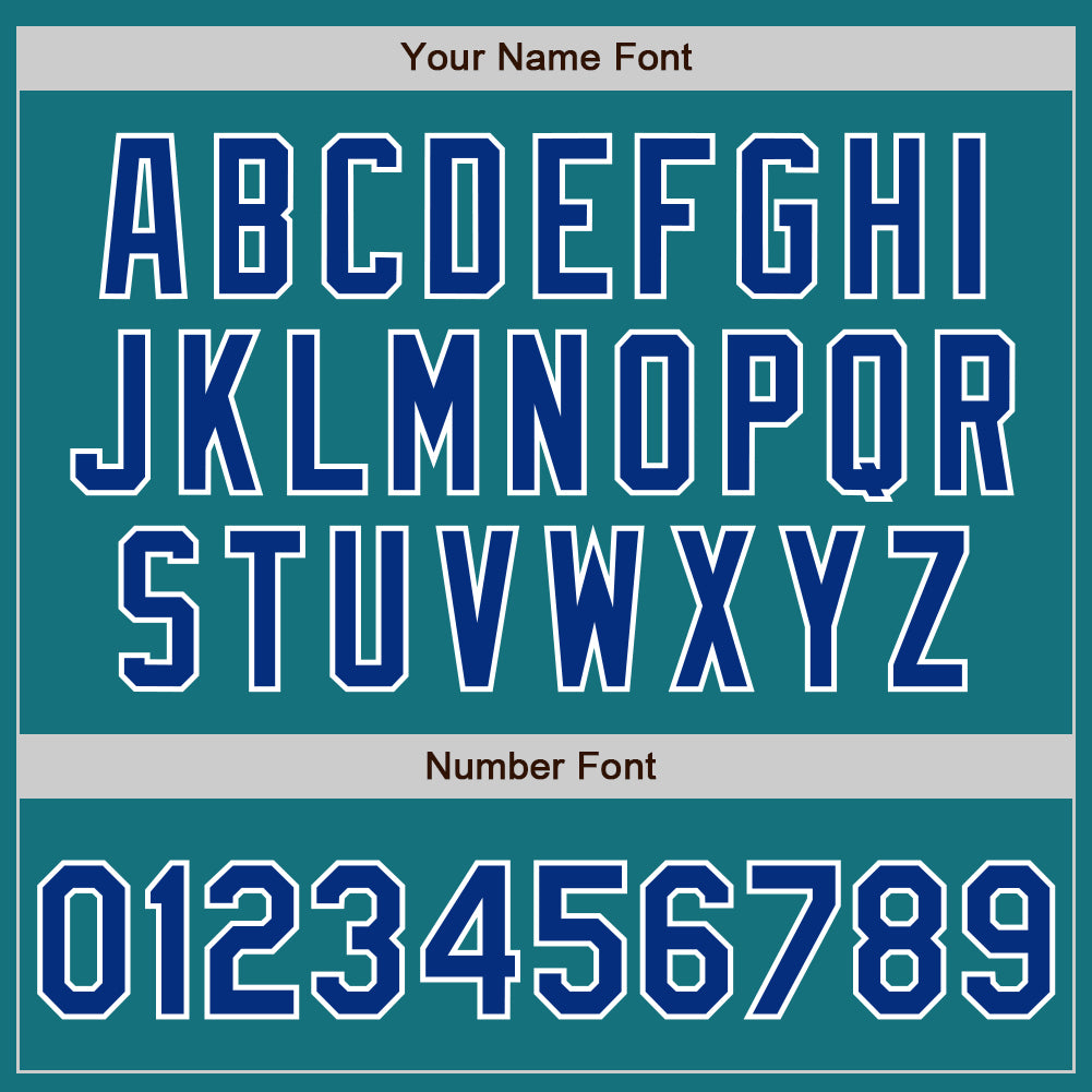 Custom Teal Royal-White Two-Button Unisex Softball Jersey Limited