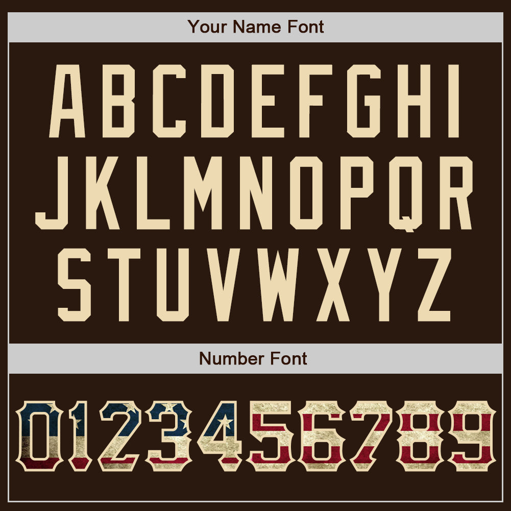 Custom Brown Vintage USA Flag-City Cream Two-Button Unisex Softball Jersey Limited