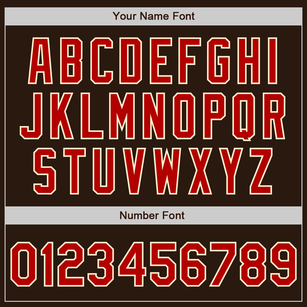 Custom Brown Red-Cream Two-Button Unisex Softball Jersey Limited