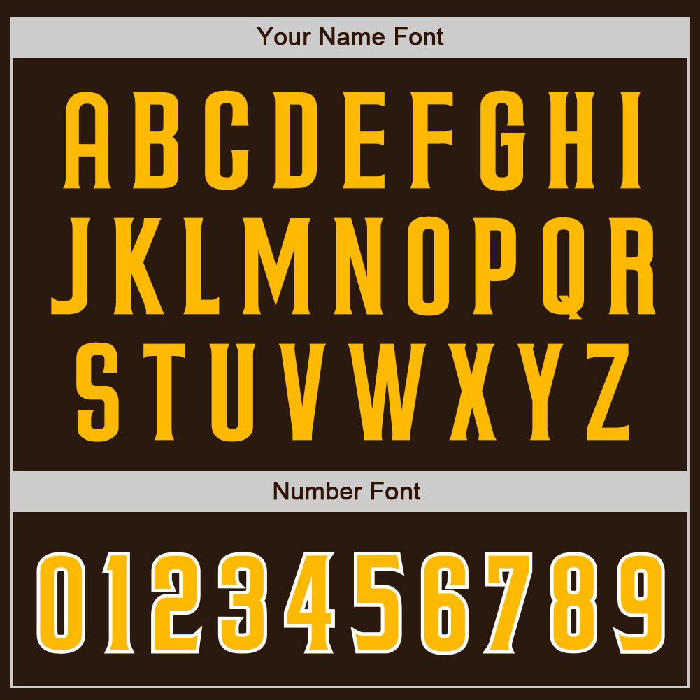 Custom Brown Gold-White Two-Button Unisex Softball Jersey Limited