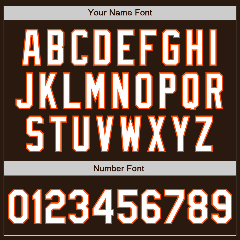 Custom Brown White-Orange Two-Button Unisex Softball Jersey Limited