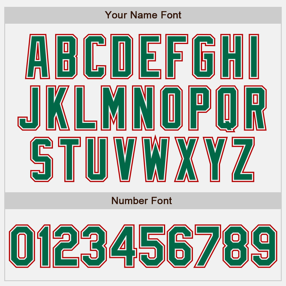 Custom White Red Pinstripe Kelly Green Two-Button Unisex Softball Jersey Limited