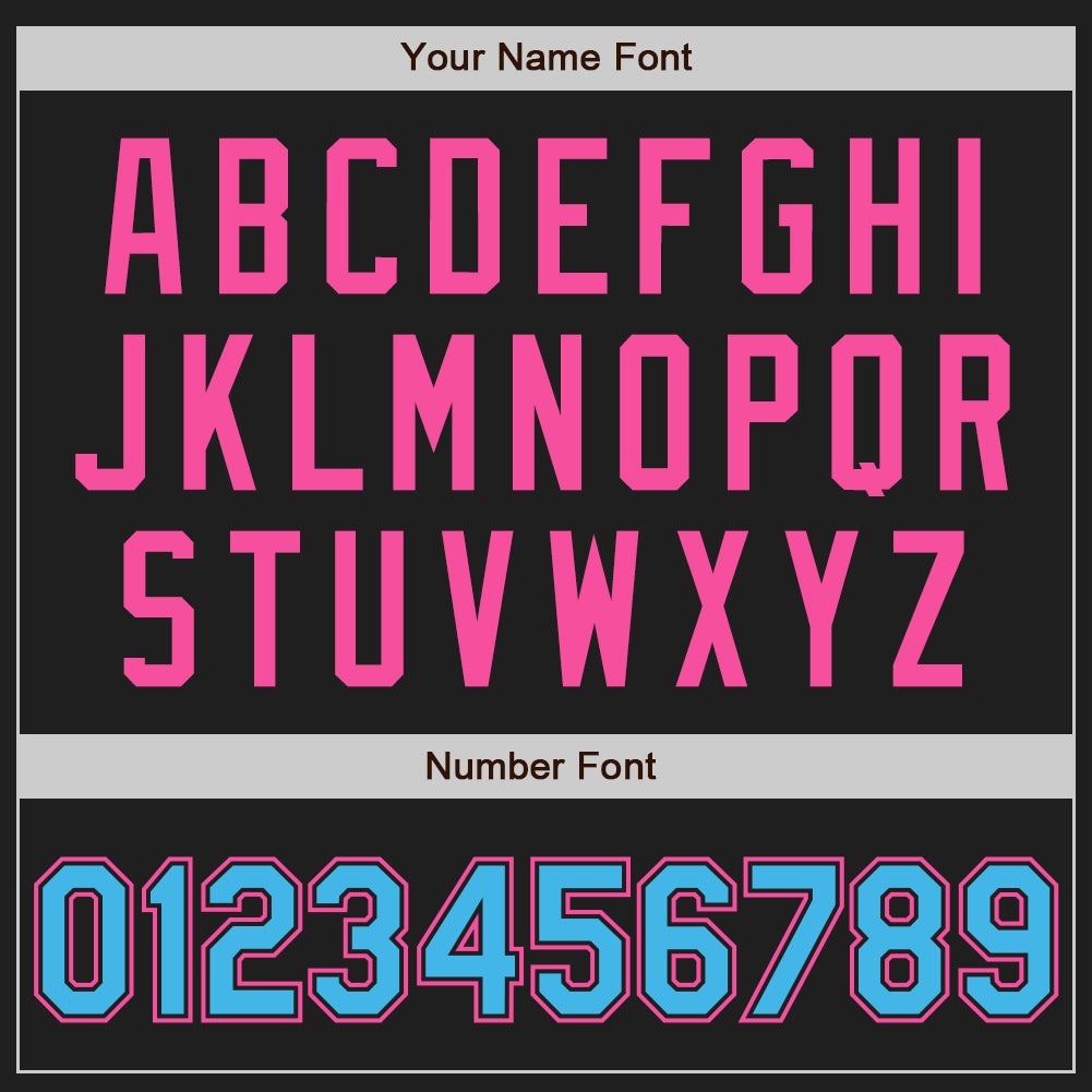 Custom Black Pink Pinstripe Sky Blue Two-Button Unisex Softball Jersey Limited