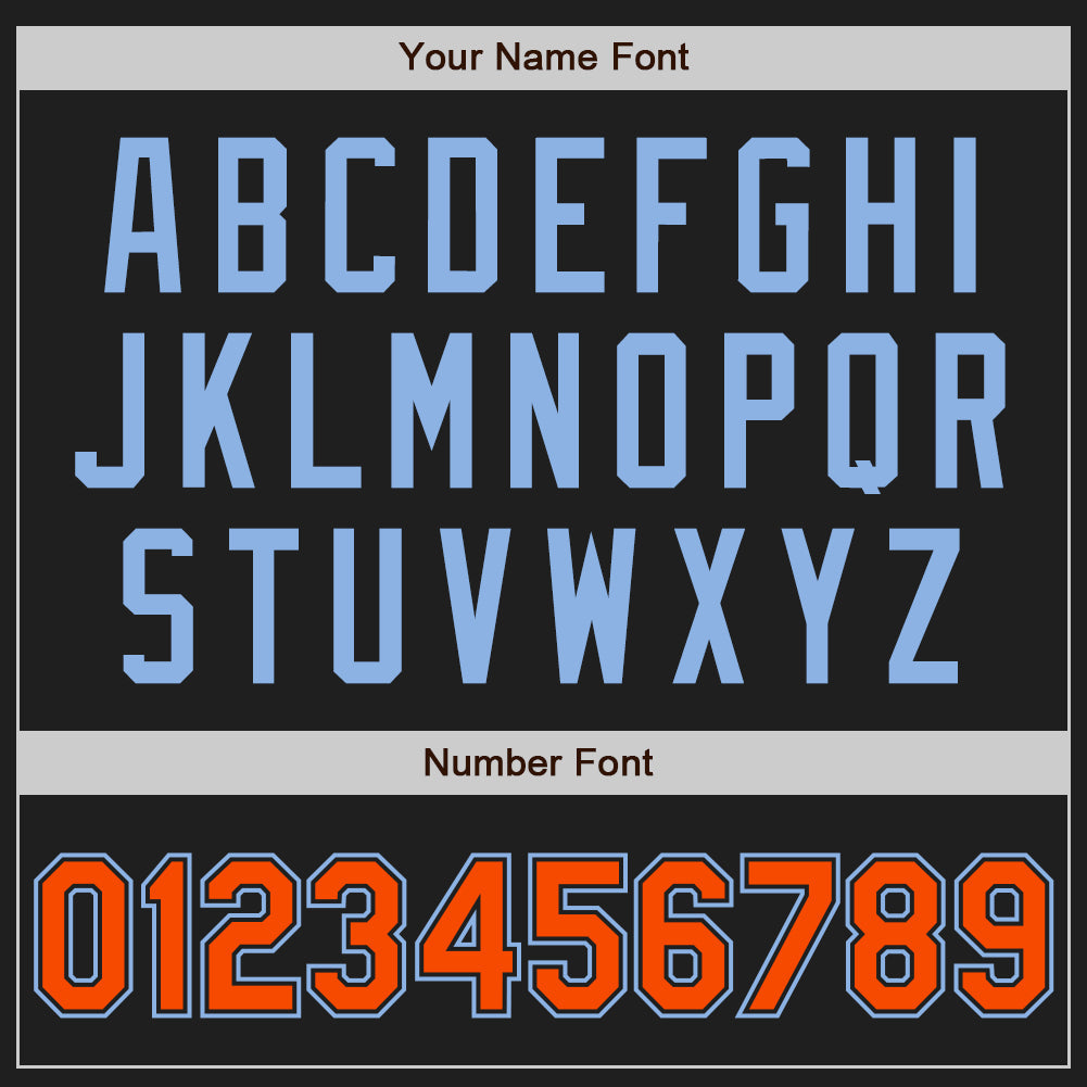 Custom Black Light Blue Pinstripe Orange Two-Button Unisex Softball Jersey Limited