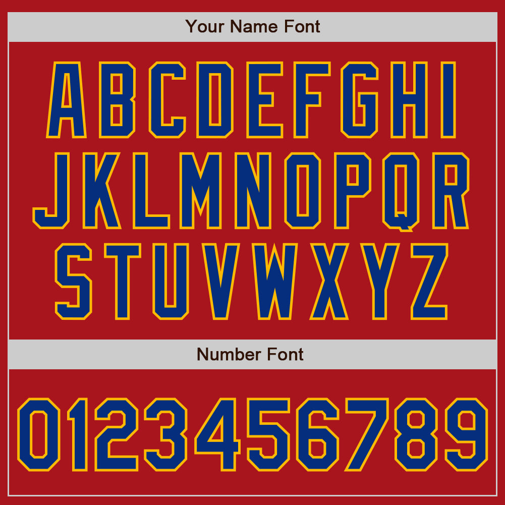 Custom Red Gold Pinstripe Royal Two-Button Unisex Softball Jersey Limited