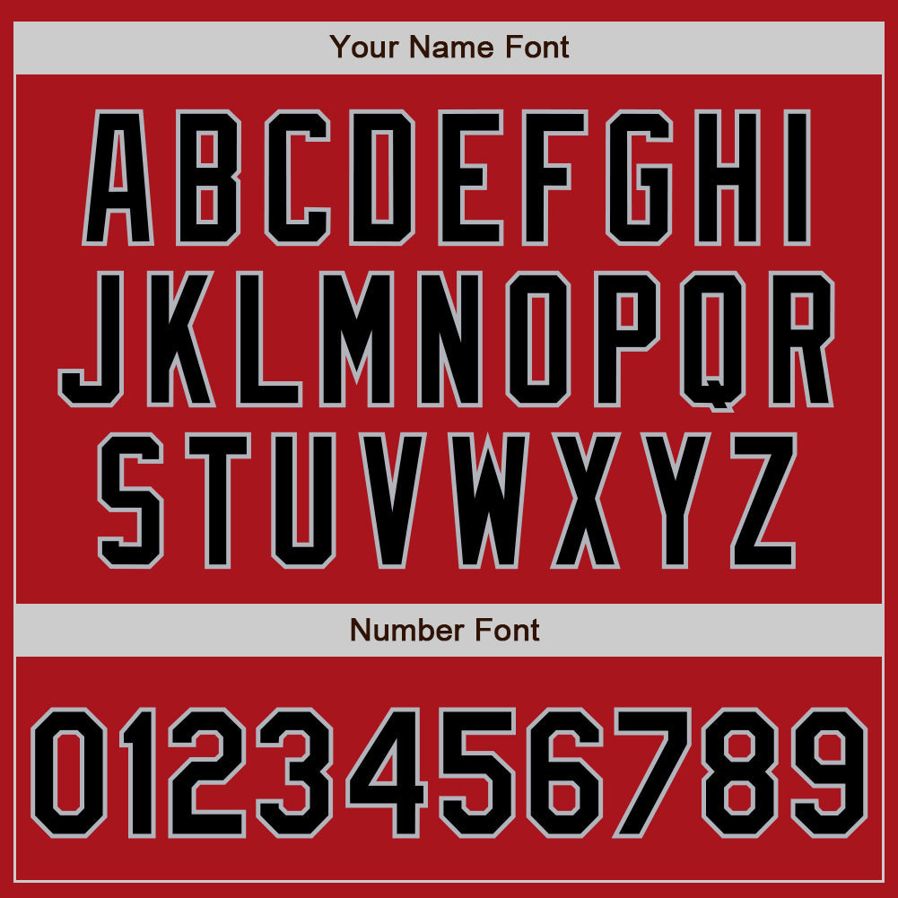 Custom Red Gray Pinstripe Black Two-Button Unisex Softball Jersey Limited