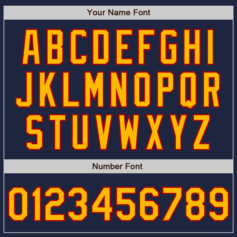 Custom Navy Red Pinstripe Gold Two-Button Unisex Softball Jersey Limited