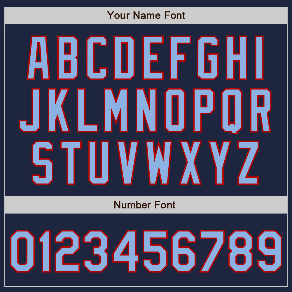 Custom Navy Red Pinstripe Light Blue Two-Button Unisex Softball Jersey Limited