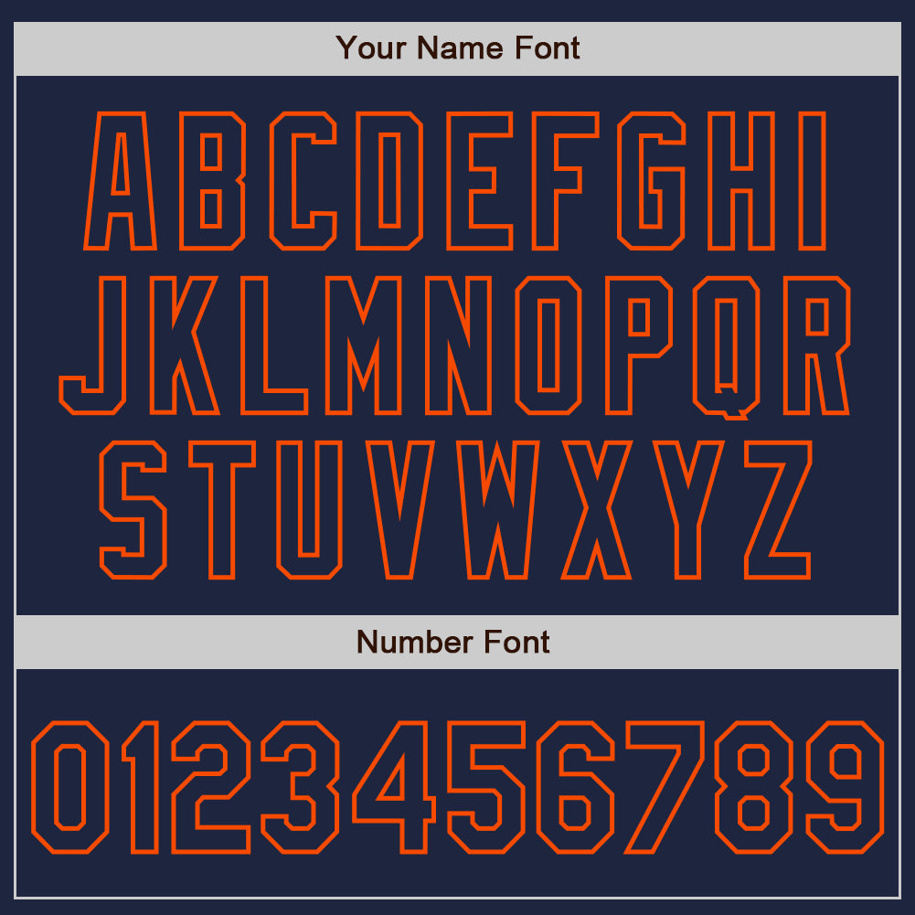 Custom Navy Orange Pinstripe Orange Two-Button Unisex Softball Jersey Limited