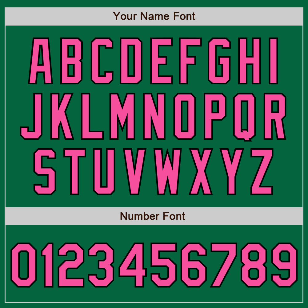 Custom Kelly Green Black Pinstripe Pink Two-Button Unisex Softball Jersey Limited