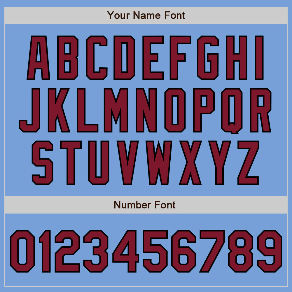 Custom Light Blue Black Pinstripe Crimson Two-Button Unisex Softball Jersey Limited