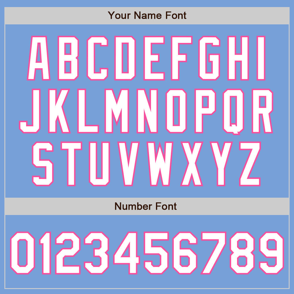 Custom Light Blue Pink Pinstripe White Two-Button Unisex Softball Jersey Limited