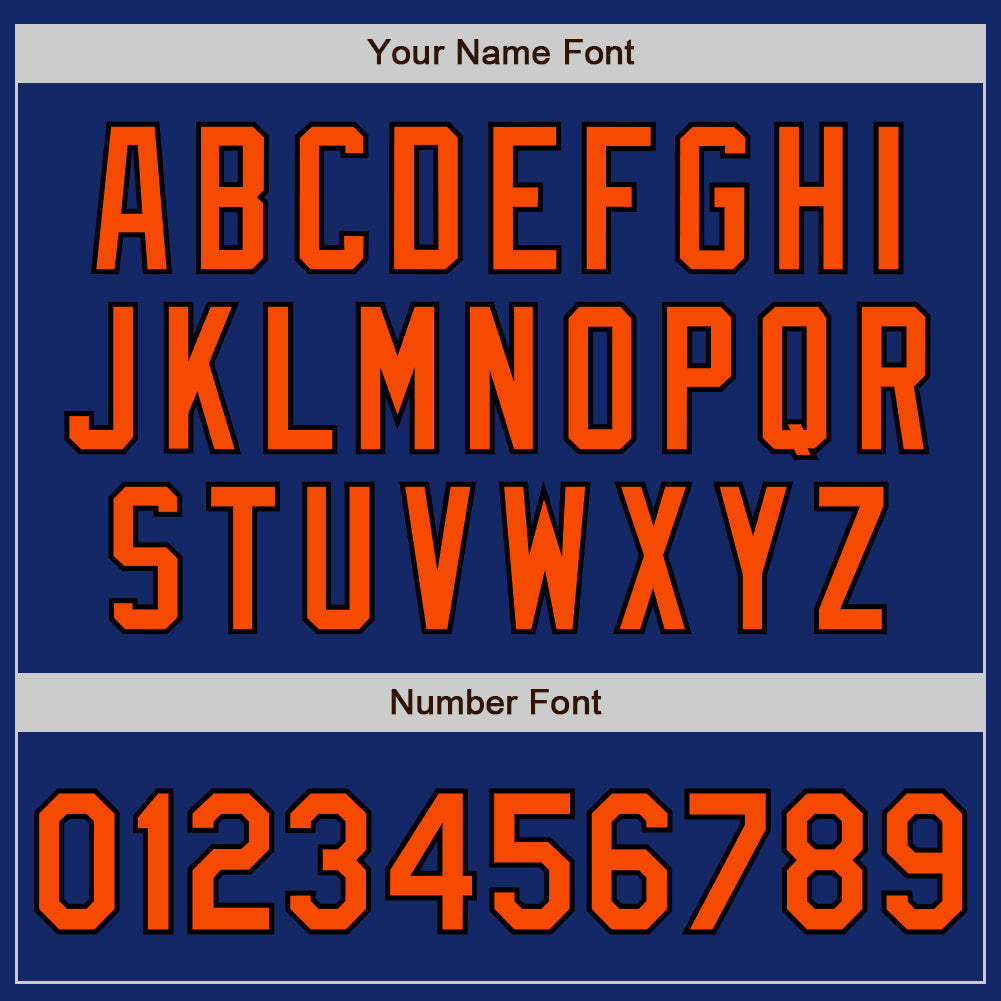 Custom Royal Black Pinstripe Orange Two-Button Unisex Softball Jersey Limited