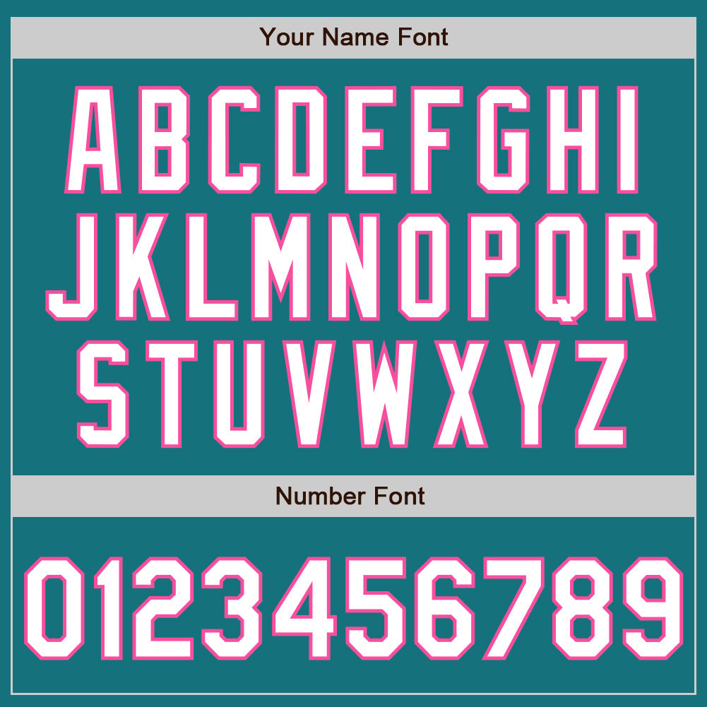 Custom Teal Pink Pinstripe White Two-Button Unisex Softball Jersey Limited