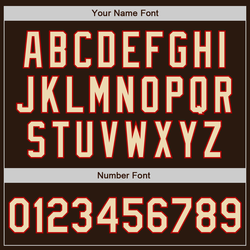 Custom Brown Red Pinstripe Cream Two-Button Unisex Softball Jersey Limited