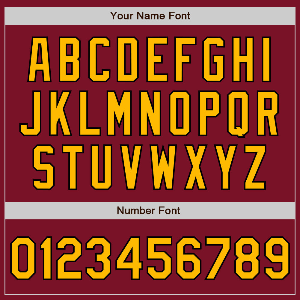 Custom Crimson Black Pinstripe Gold Two-Button Unisex Softball Jersey Limited