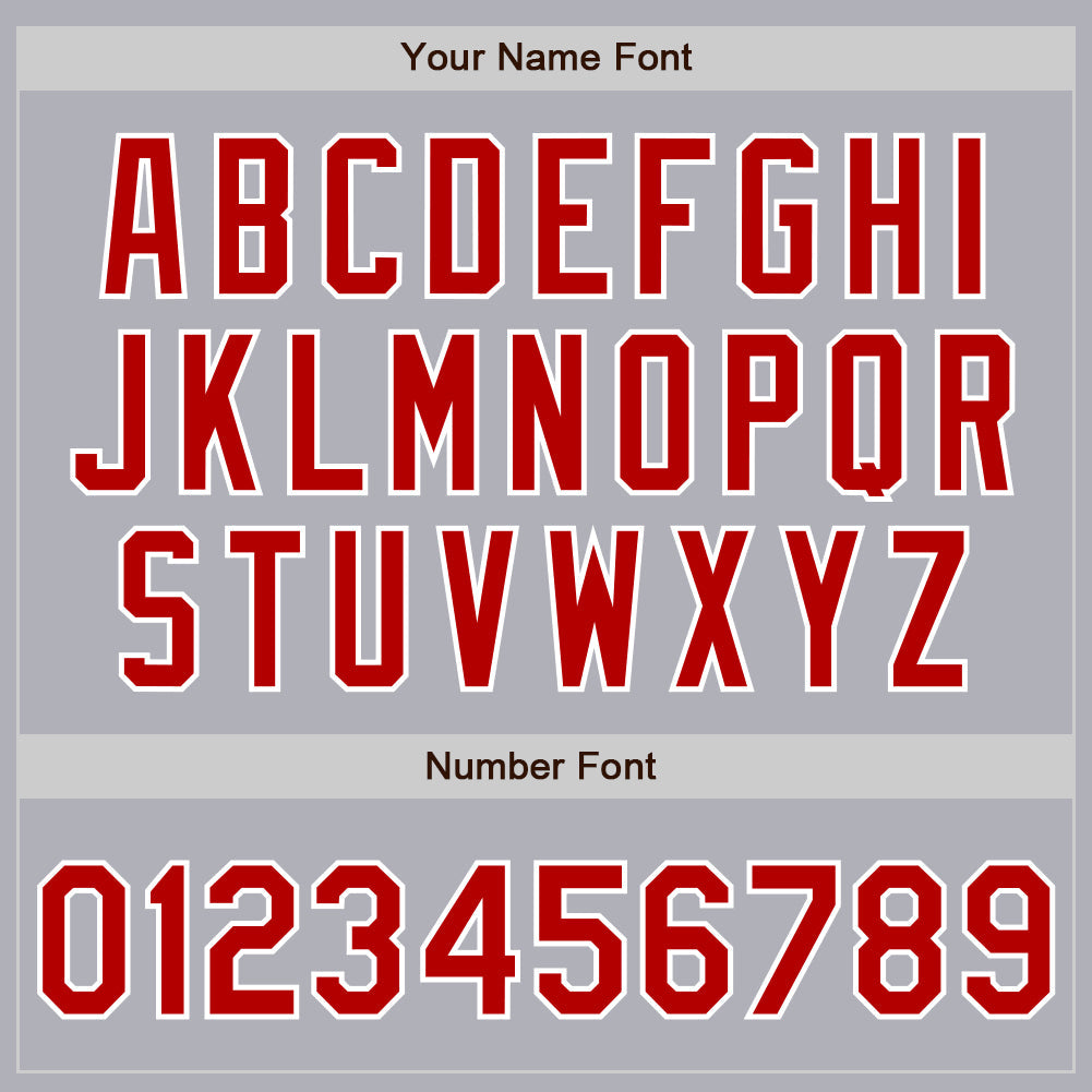 Custom Gray Red Pinstripe White Two-Button Unisex Softball Jersey Limited