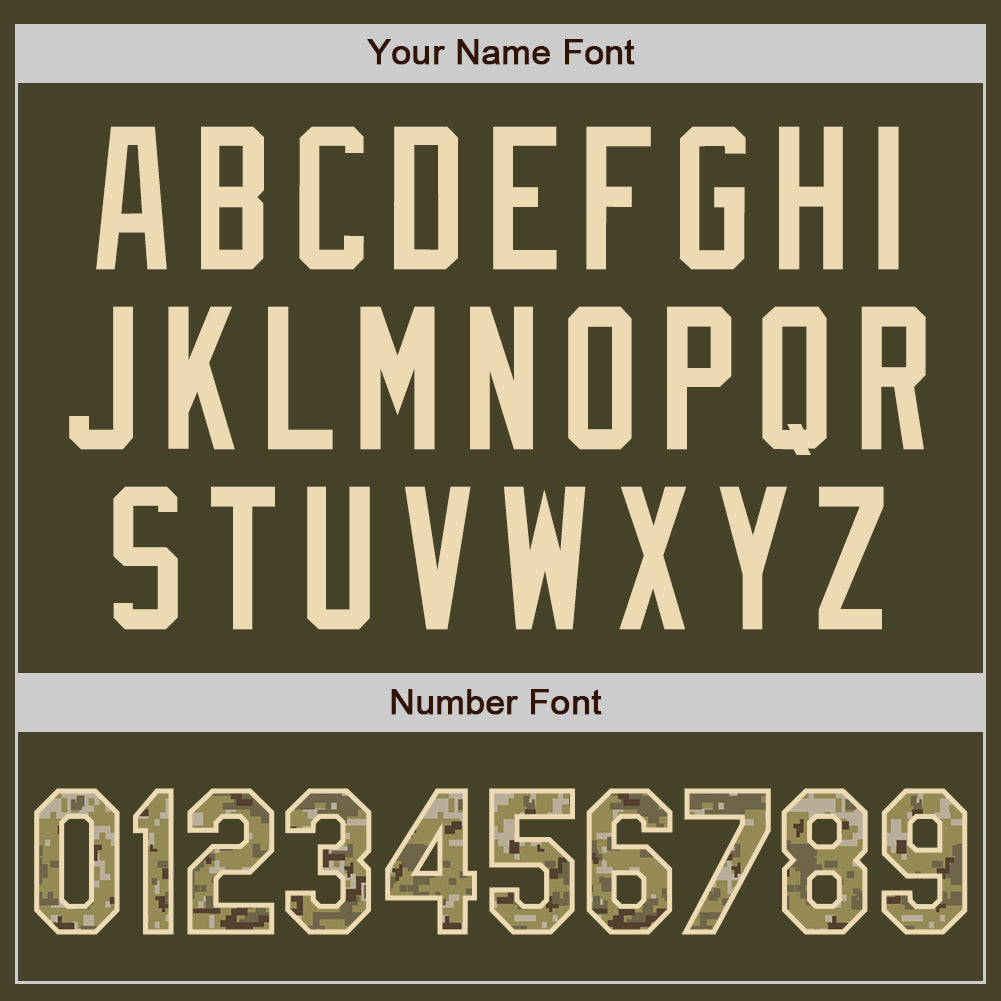 Custom Olive Cream Pinstripe Camo Salute To Service Two-Button Unisex Softball Jersey Limited