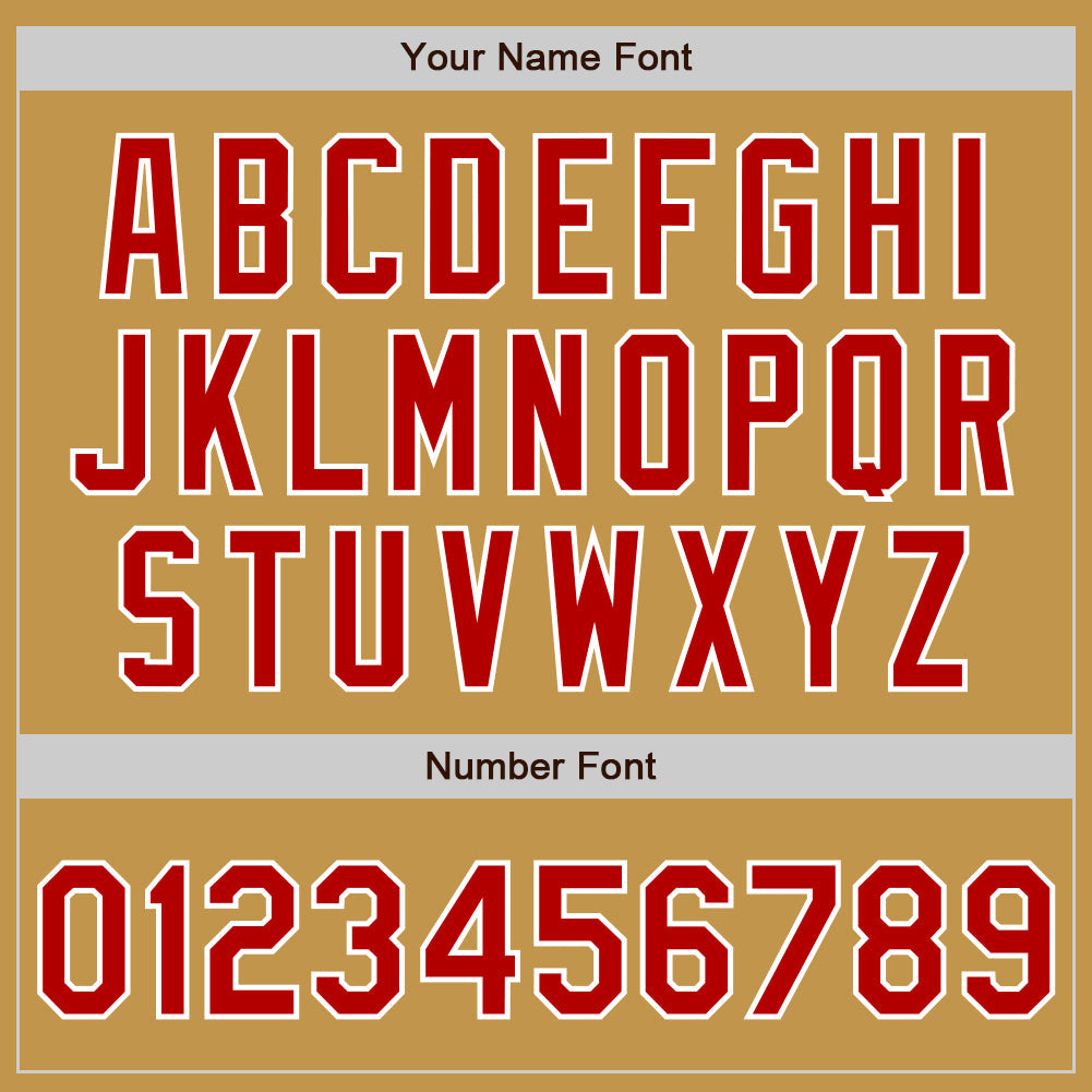 Custom Old Gold Red Pinstripe White Two-Button Unisex Softball Jersey Limited