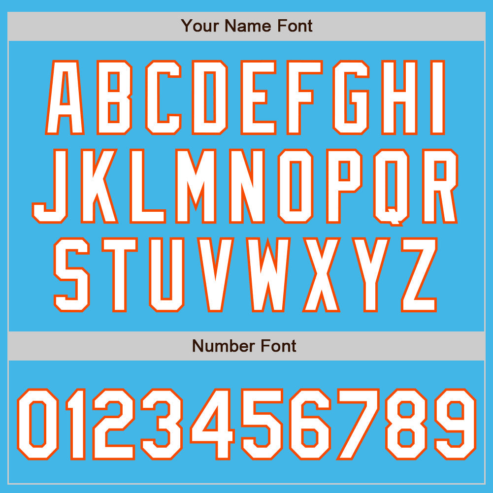 Custom Sky Blue Orange Pinstripe White Two-Button Unisex Softball Jersey Limited