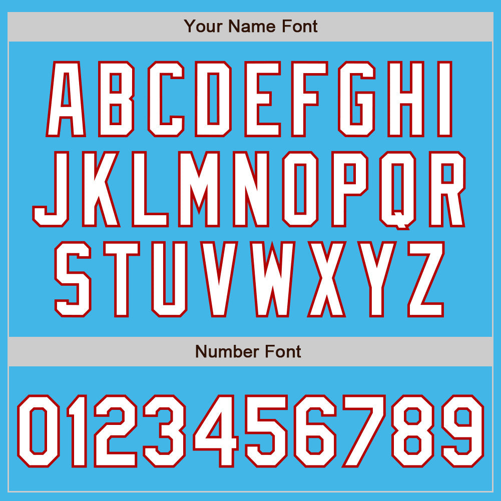 Custom Sky Blue Red Pinstripe White Two-Button Unisex Softball Jersey Limited