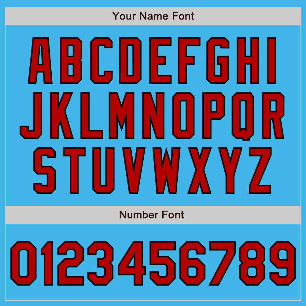 Custom Sky Blue Black Pinstripe Red Two-Button Unisex Softball Jersey Limited