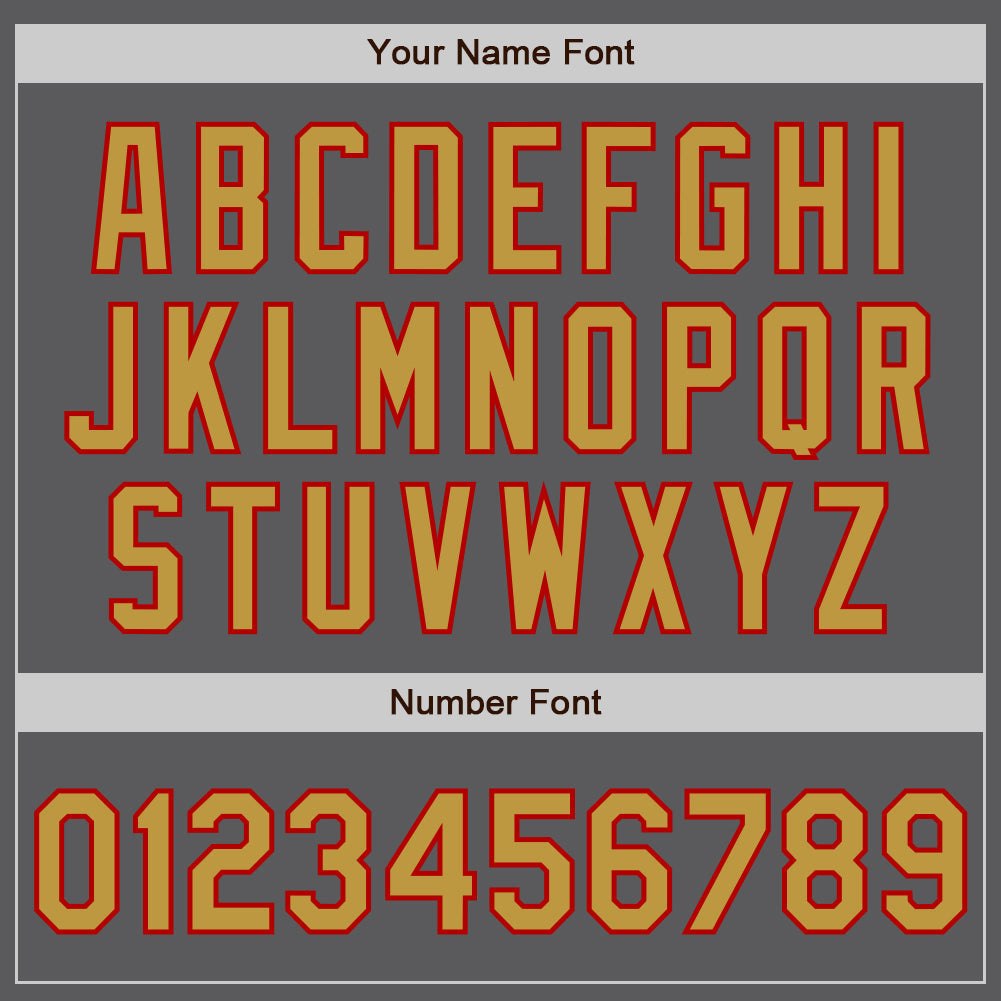 Custom Steel Gray Red Pinstripe Old Gold Two-Button Unisex Softball Jersey Limited