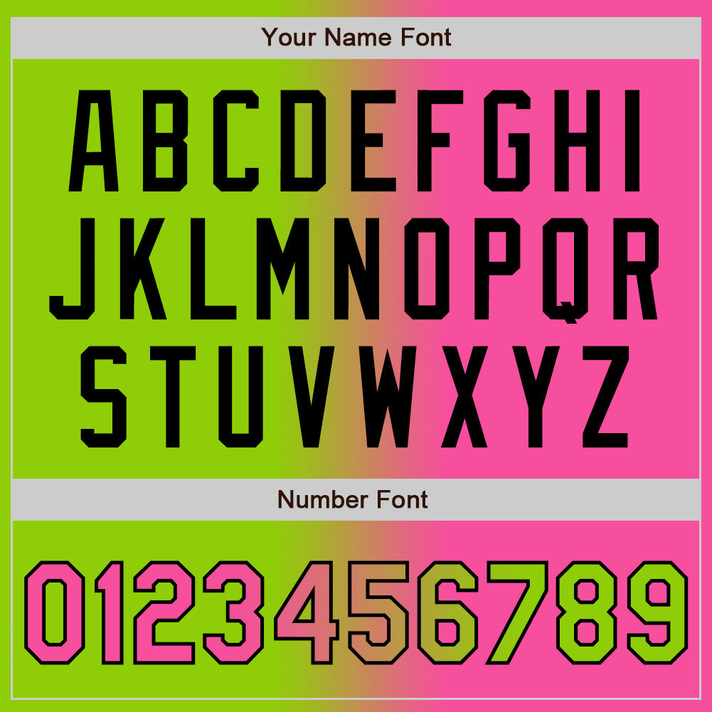 Custom Neon Green Pink-Black Gradient Fashion Two-Button Unisex Softball Jersey Limited