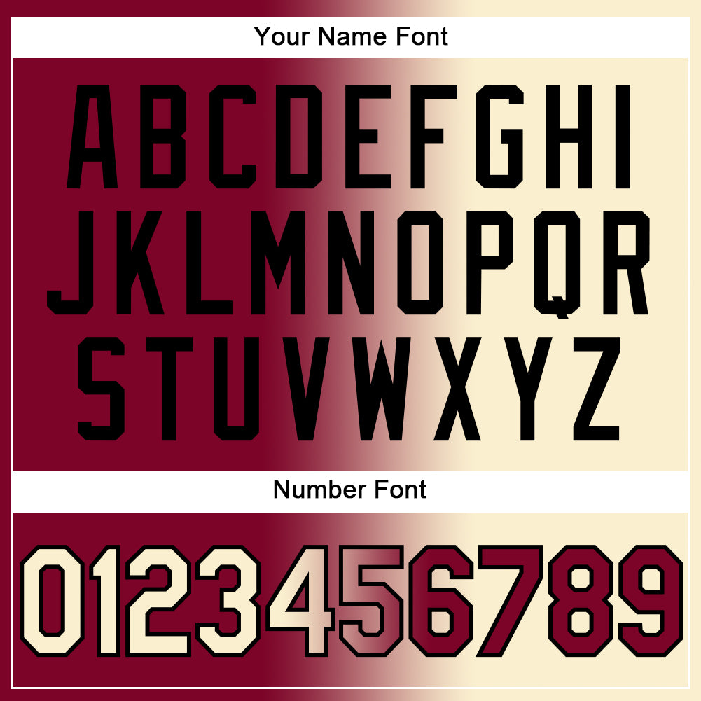 Custom Maroon Cream-Black Gradient Fashion Two-Button Unisex Softball Jersey Limited