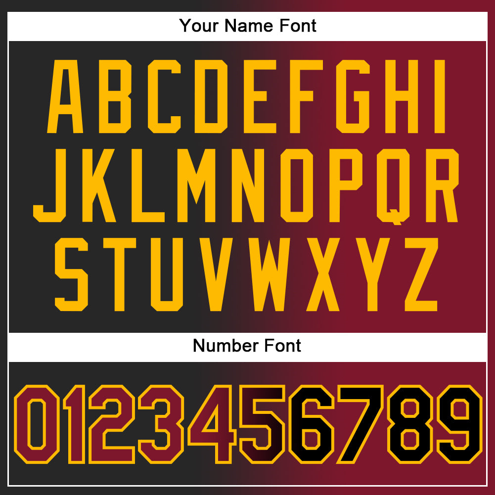 Custom Black Crimson-Gold Gradient Fashion Two-Button Unisex Softball Jersey Limited