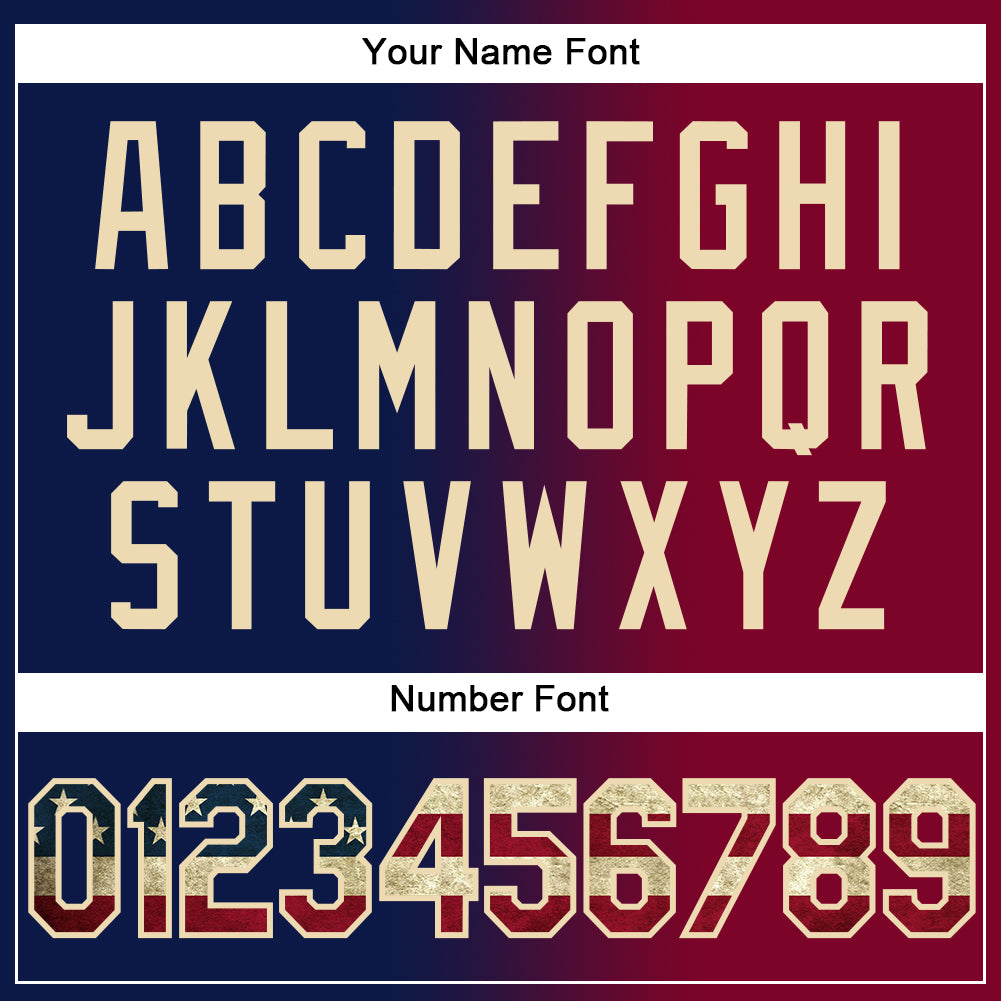 Custom Navy Vintage USA Flag Maroon-City Cream Gradient Fashion Two-Button Unisex Softball Jersey Limited