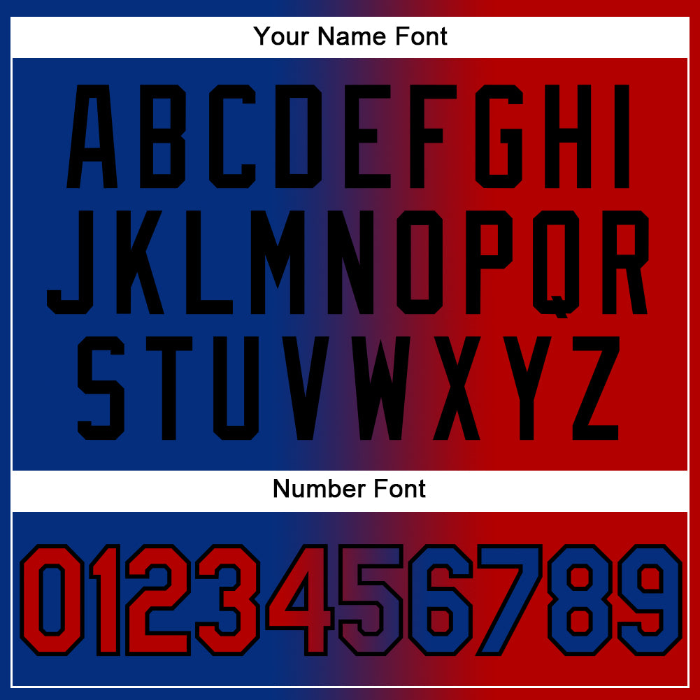 Custom Royal Red-Black Gradient Fashion Two-Button Unisex Softball Jersey Limited