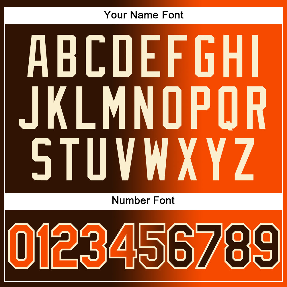 Custom Brown Orange-Cream Gradient Fashion Two-Button Unisex Softball Jersey Limited