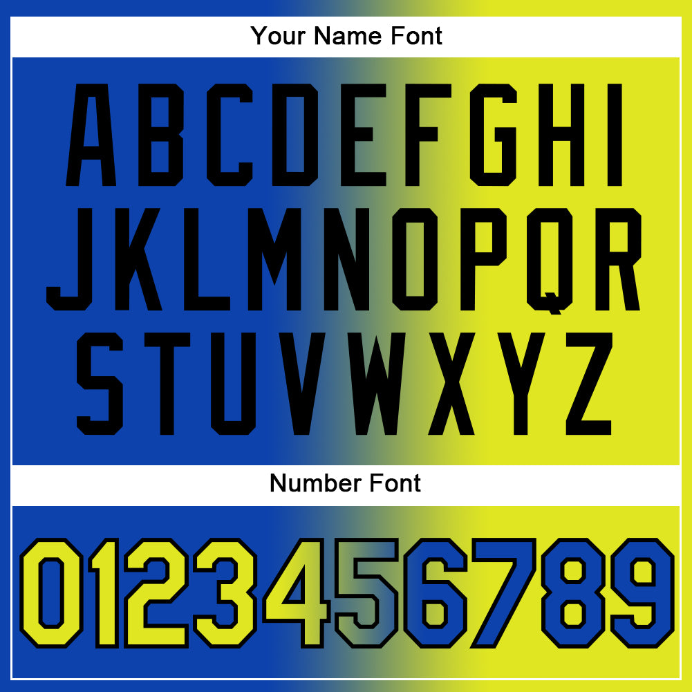 Custom Thunder Blue Neon Yellow-Black Gradient Fashion Two-Button Unisex Softball Jersey Limited