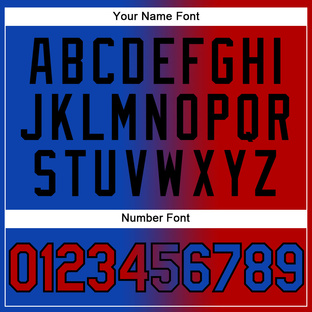 Custom Thunder Blue Red-Black Gradient Fashion Two-Button Unisex Softball Jersey Limited