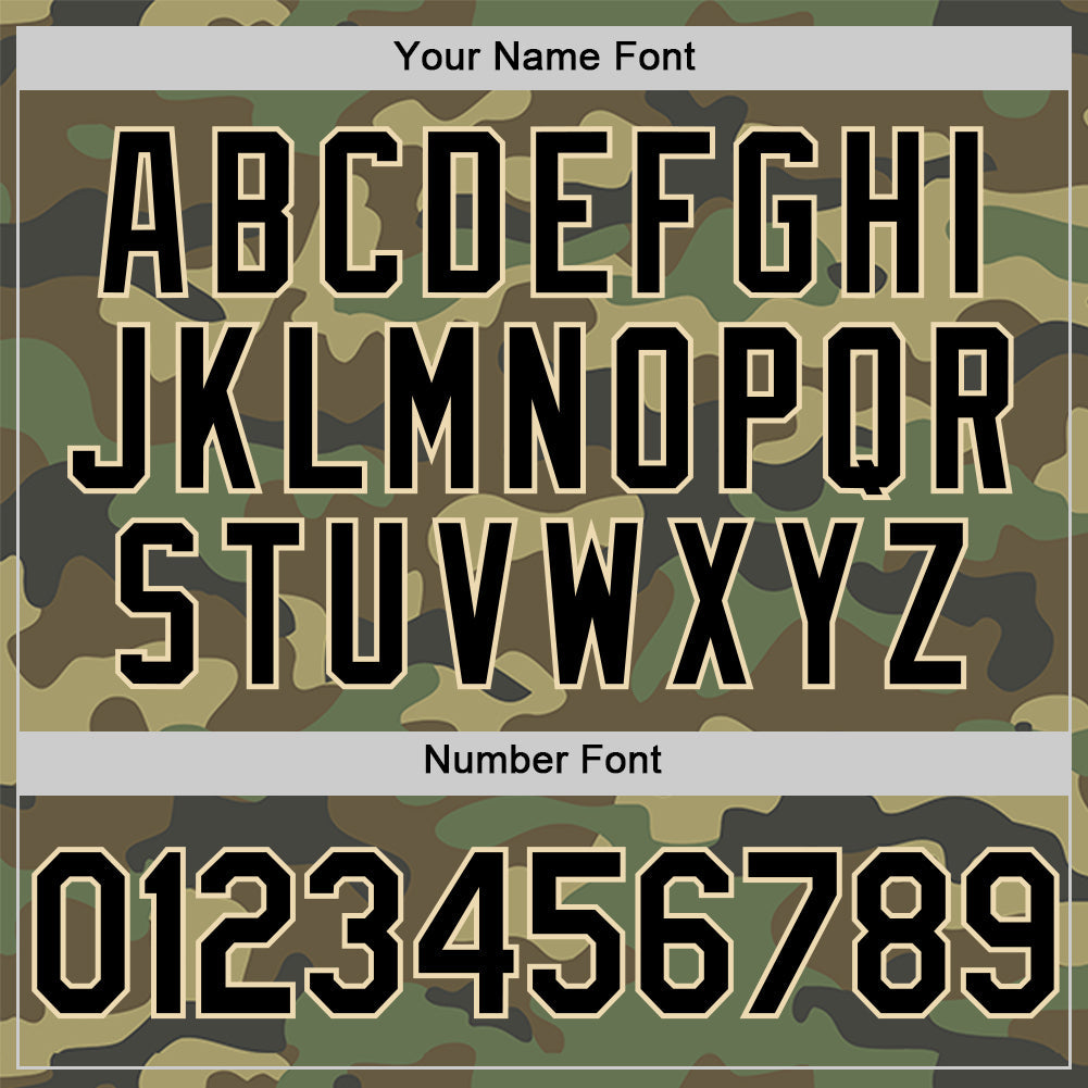 Custom Camo Black-Cream Salute To Service Two-Button Unisex Softball Jersey Limited