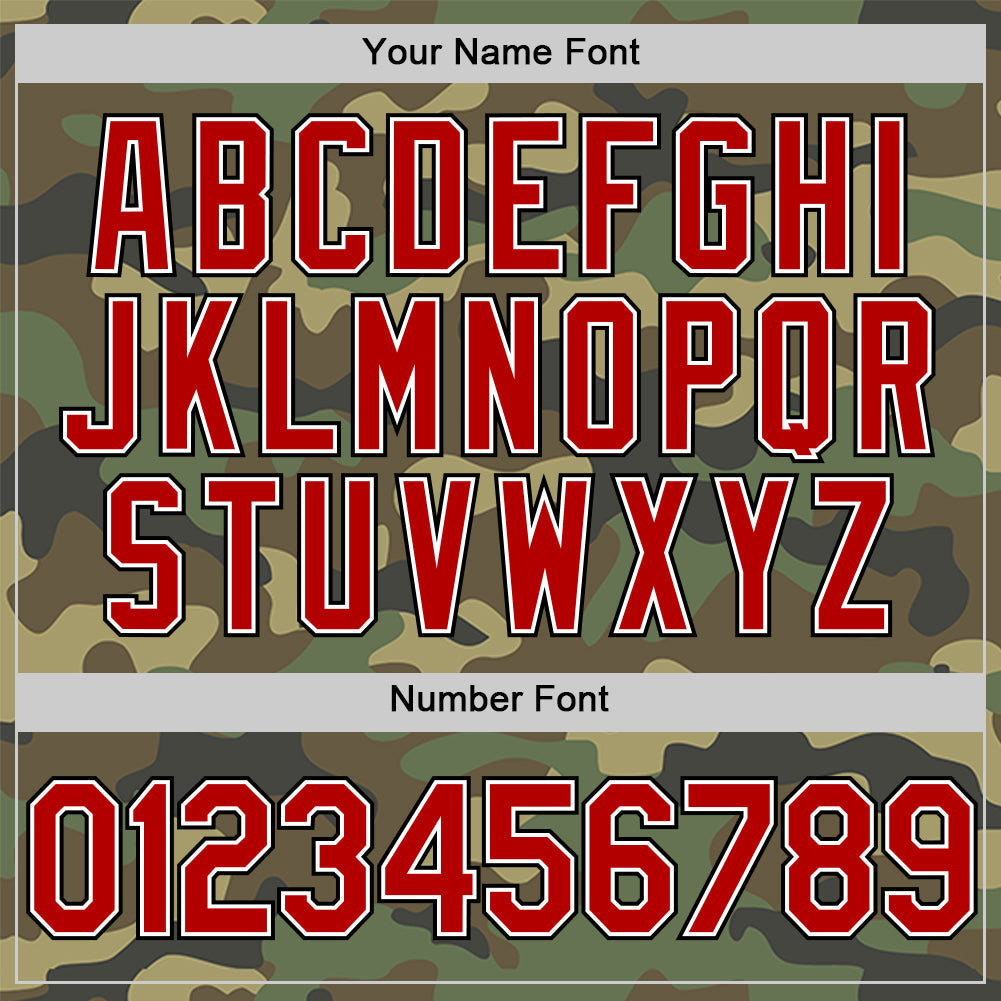 Custom Camo Red-Black Salute To Service Two-Button Unisex Softball Jersey Limited