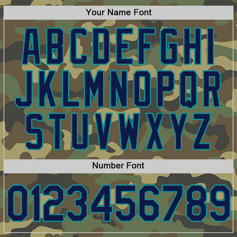 Custom Camo Navy-Teal Salute To Service Two-Button Unisex Softball Jersey Limited